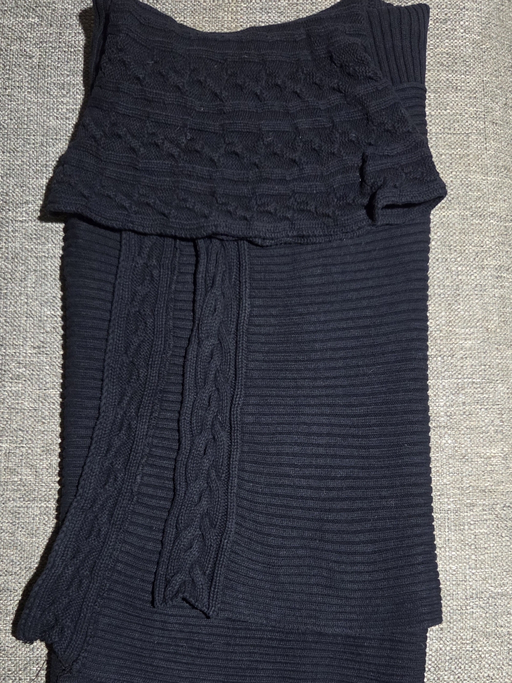 eight eight eight Black Cable Knit Poncho